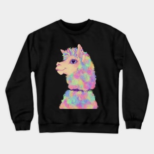 Pastel heart-eyed llama Crewneck Sweatshirt